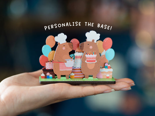 HAPPY BIRTHDAY CAPYBARA BAKERY POP OUT CARD - PERSONALISABLE