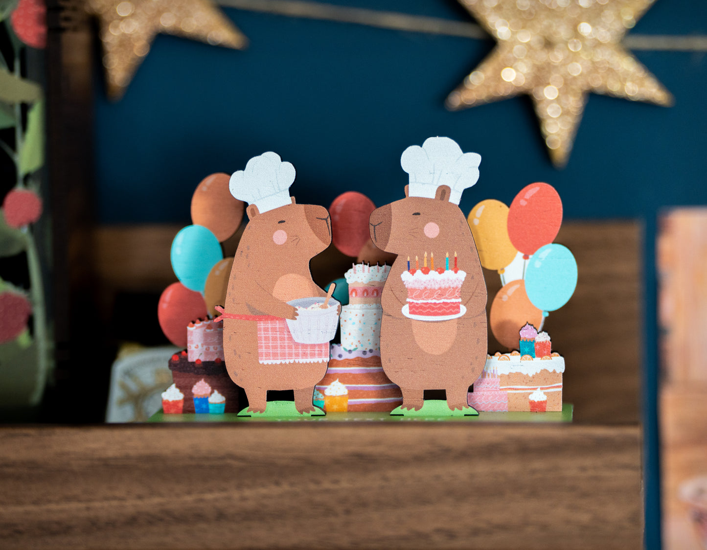 HAPPY BIRTHDAY CAPYBARA BAKERY POP OUT CARD - PERSONALISABLE