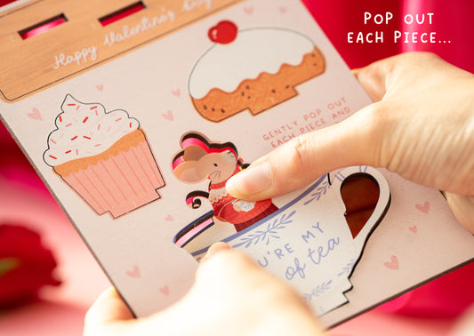 YOU'RE MY CUP OF TEA VALENTINE'S DAY POP OUT CARD - PERSONALISABLE