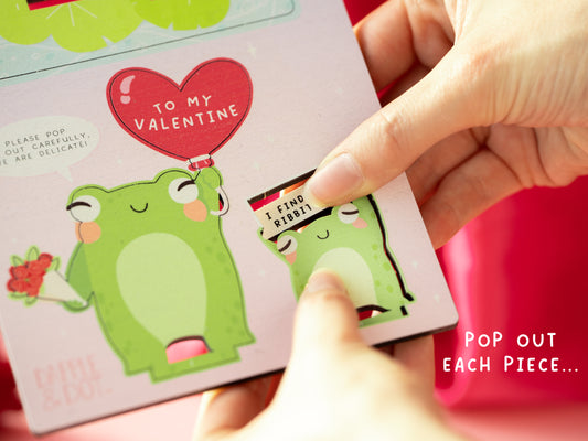 I FIND YOU RIBBITTING FROGS VALENTINE'S DAY POP OUT CARD - PERSONALISABLE