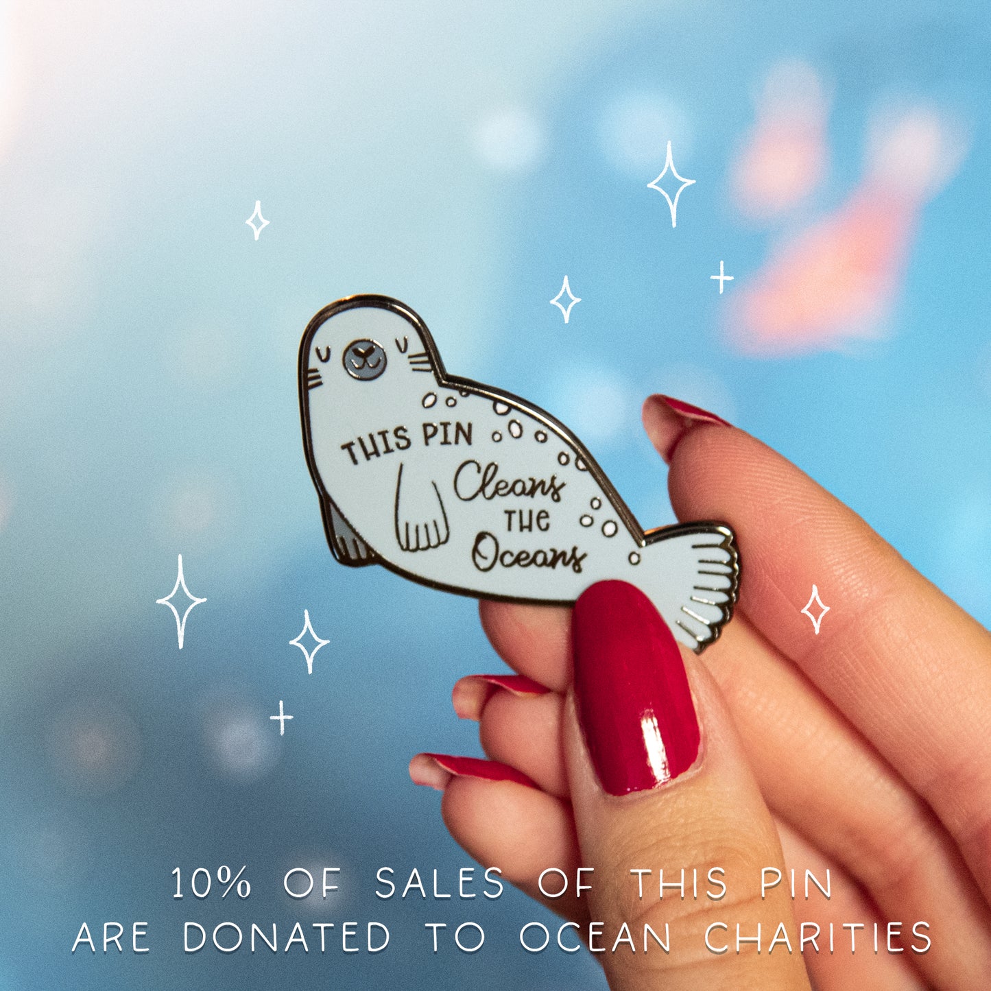 THIS PIN CLEANS THE OCEANS - ENAMEL SEAL PIN