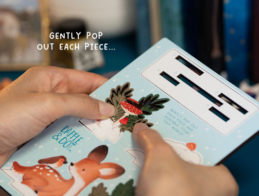 FAWN & ROBIN CHRISTMAS POP OUT CARD - PERSONALISABLE