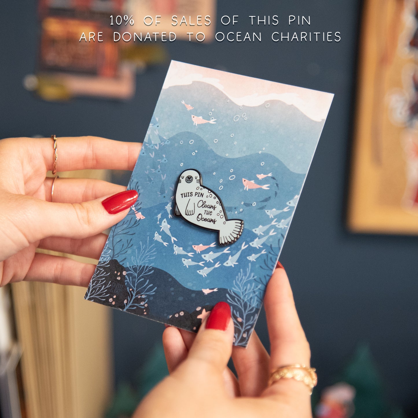 THIS PIN CLEANS THE OCEANS - ENAMEL SEAL PIN