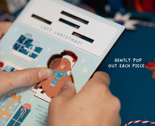 CAPY CHRISTMAS POP OUT CARD - PERSONALISABLE