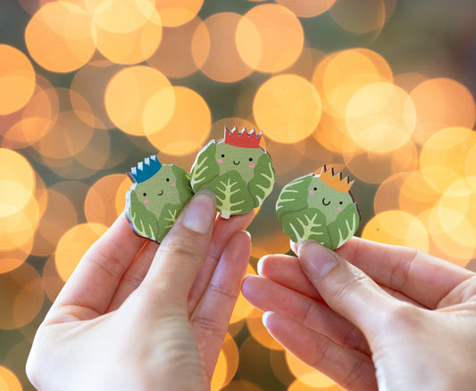 BRUSSELS SPROUTS CHRISTMAS MAGNET SET