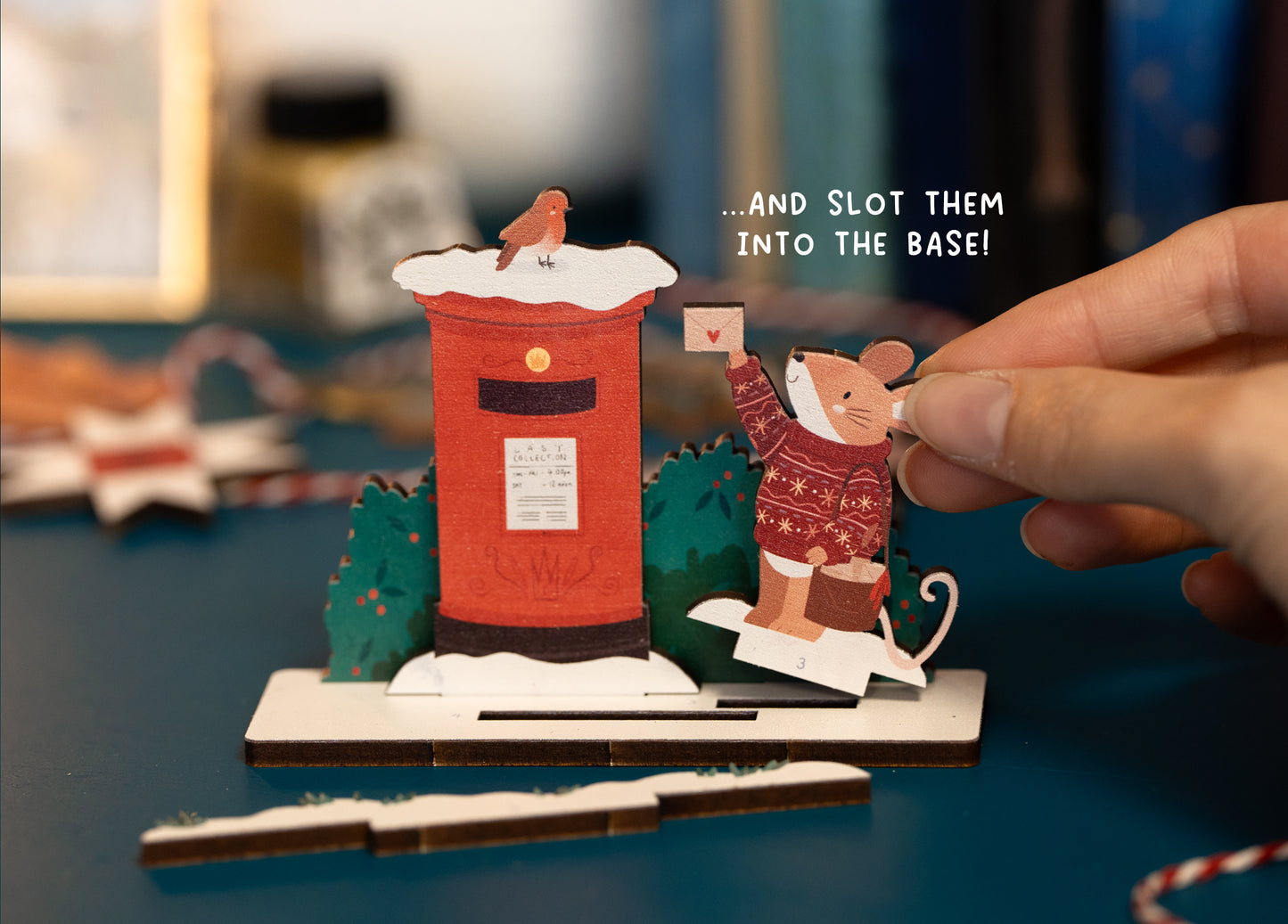 POSTBOX MOUSE CHRISTMAS POP OUT CARD - PERSONALISABLE