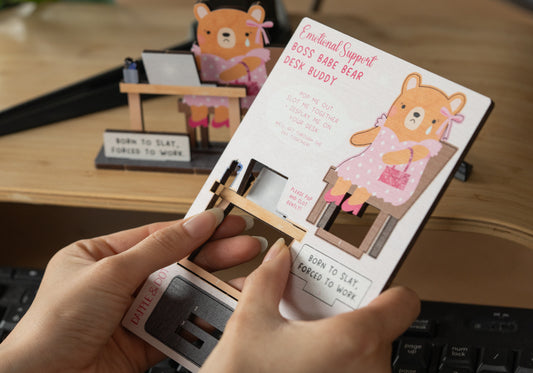 BORN TO SLAY, FORCED TO WORK POP OUT DESK COMPANION