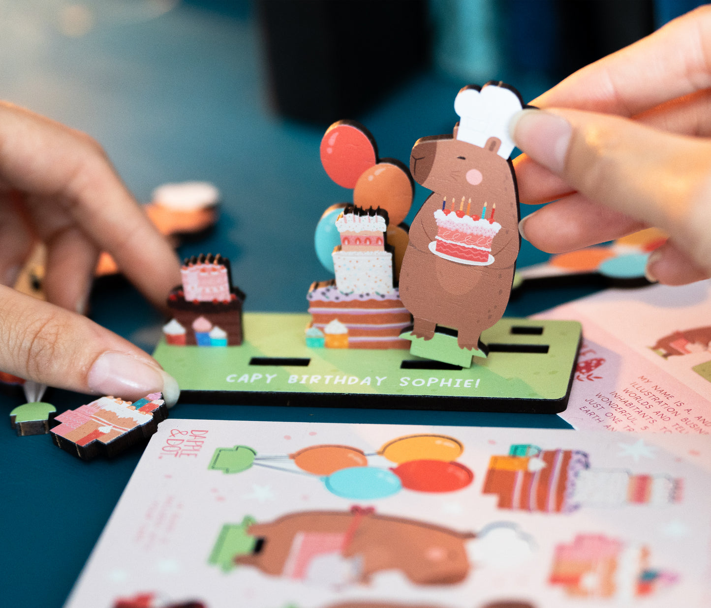 HAPPY BIRTHDAY CAPYBARA BAKERY POP OUT CARD - PERSONALISABLE