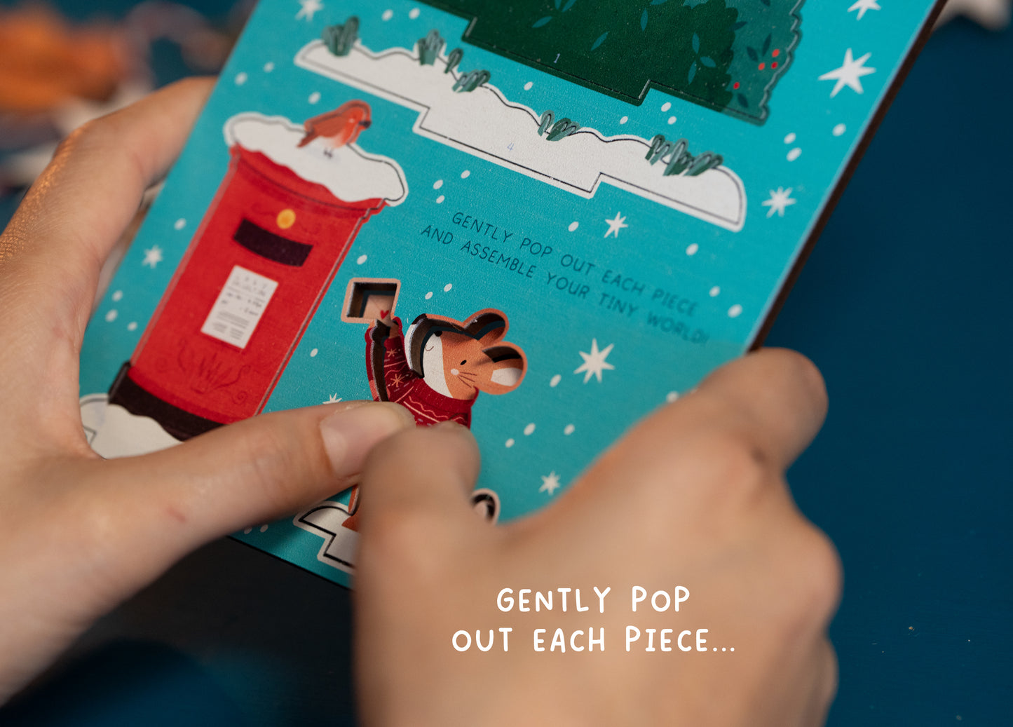 POSTBOX MOUSE CHRISTMAS POP OUT CARD - PERSONALISABLE