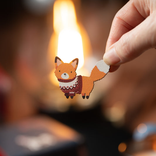FELIX THE FESTIVE FOX CHRISTMAS PIN/MAGNET