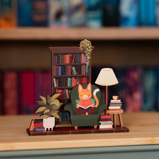 READER'S BOOK NOOK COSY HOBBIES POP OUT CARD - PERSONALISABLE