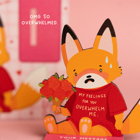 MY FEELINGS FOR YOU OVERWHELM ME FOX MINI POP OUT CARD