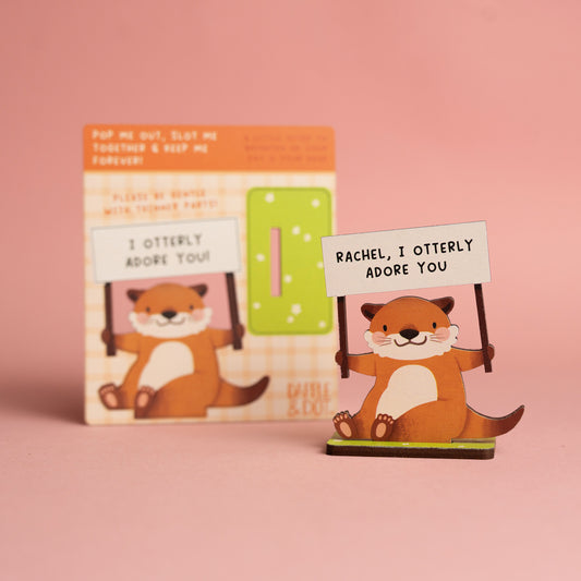 I OTTER-LY ADORE YOU MINI POP OUT CARD - PERSONALISABLE