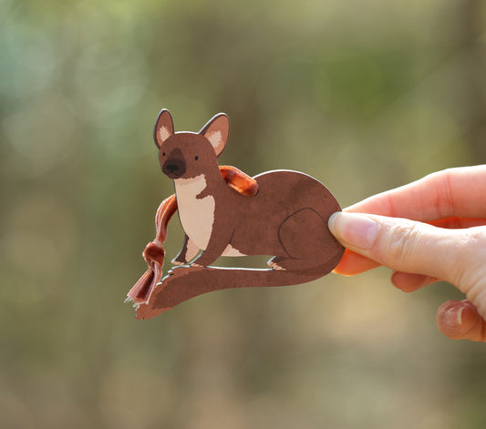 PINE MARTEN WOODEN DECORATION