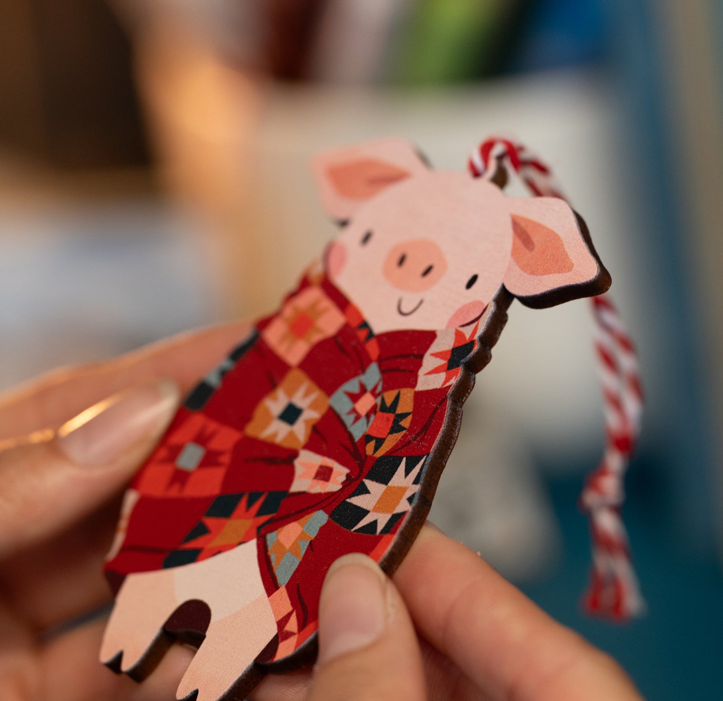WHOLESALE - BURGUNDY PIG IN BLANKET DECORATION - PACK OF 5