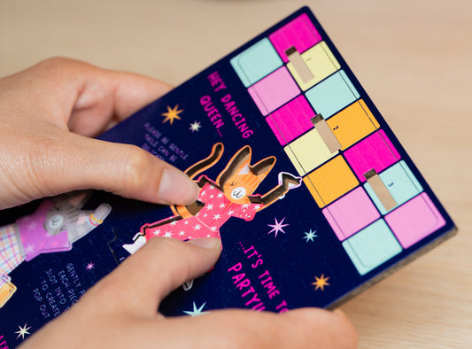 DISCO CATS POP OUT CARD - PERSONALISABLE
