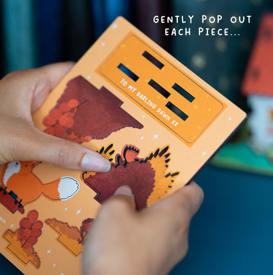 AUTUMN FOX POP OUT CARD - PERSONALISABLE