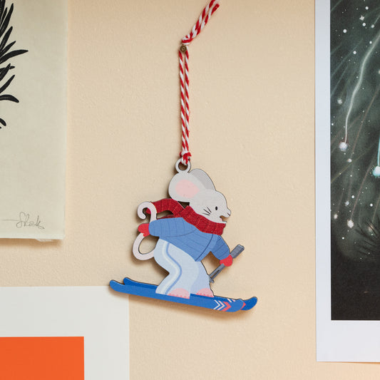SKIING MICE CHRISTMAS DECORATIONS