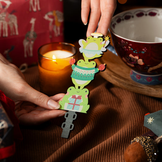 TRIO OF FROGS CHRISTMAS TREE TOPPER