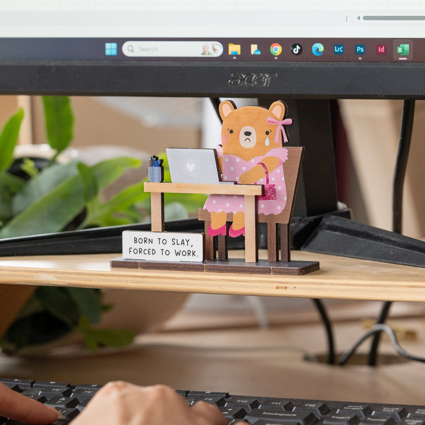 BORN TO SLAY, FORCED TO WORK POP OUT DESK COMPANION