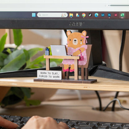 BORN TO SLAY, FORCED TO WORK POP OUT DESK COMPANION