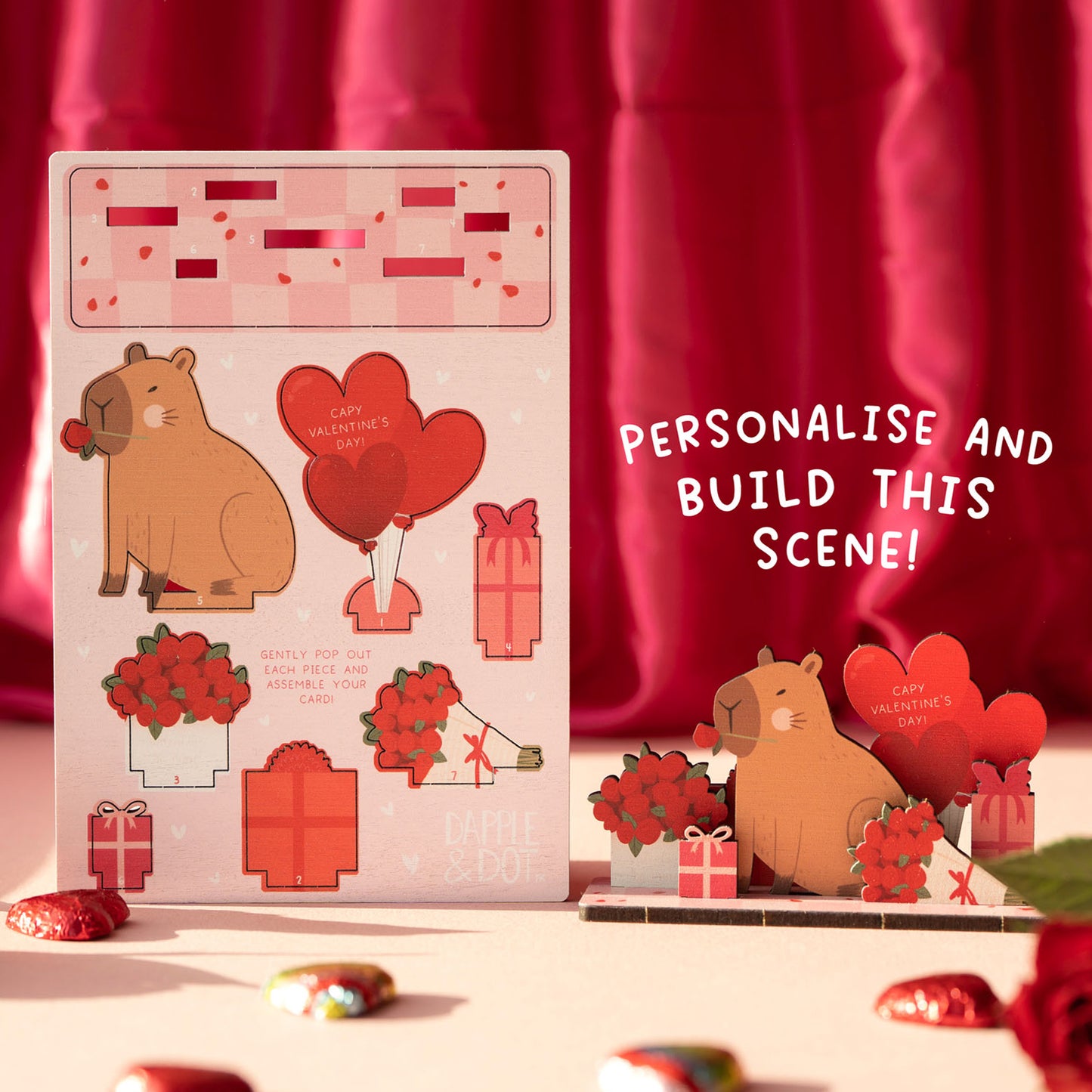 CAPY VALENTINE'S DAY POP OUT CARD - PERSONALISABLE
