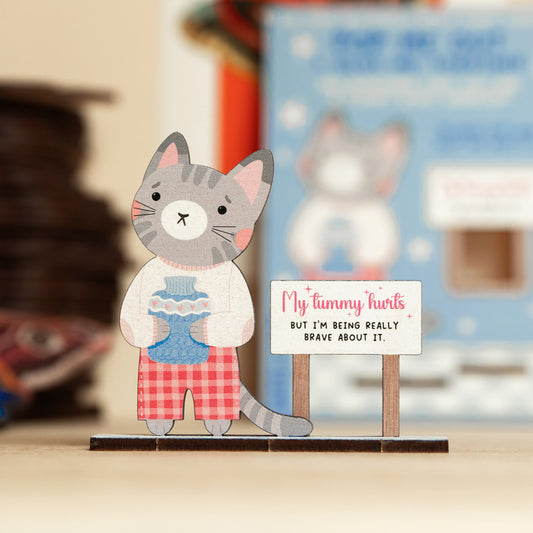 MY TUMMY HURTS BUT I'M BEING REALLY BRAVE ABOUT IT DESK COMPANION