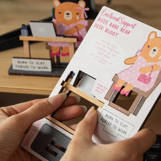 BORN TO SLAY, FORCED TO WORK POP OUT DESK COMPANION