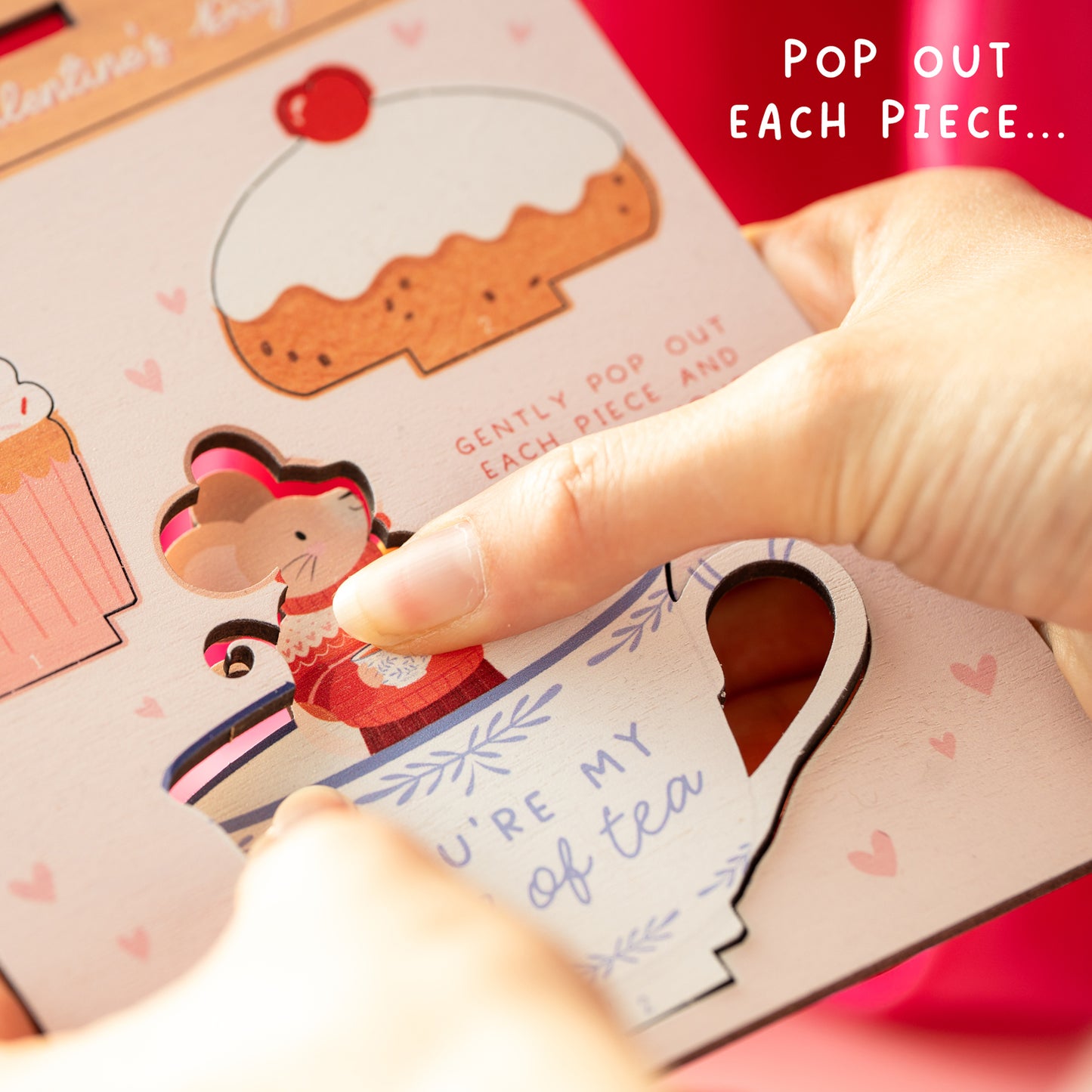 YOU'RE MY CUP OF TEA VALENTINE'S DAY POP OUT CARD - PERSONALISABLE