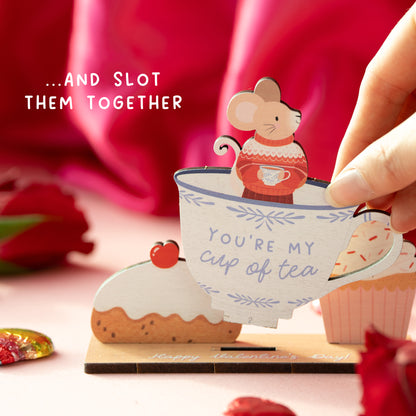 YOU'RE MY CUP OF TEA VALENTINE'S DAY POP OUT CARD - PERSONALISABLE