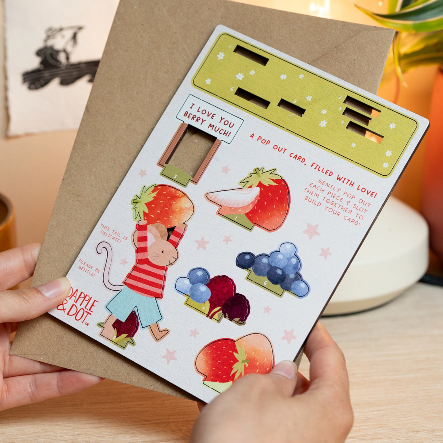 I LOVE YOU BERRY MUCH POP OUT CARD - PERSONALISABLE