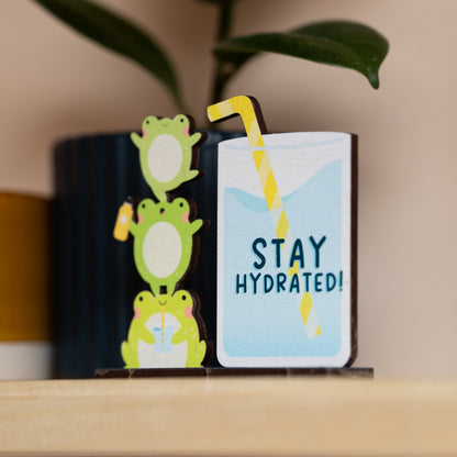 STAY HYDRATED FROGS DESK COMPANION
