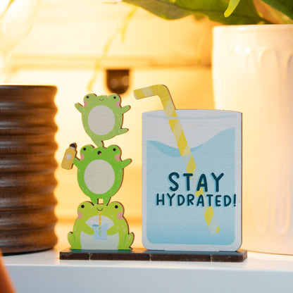 STAY HYDRATED FROGS DESK COMPANION