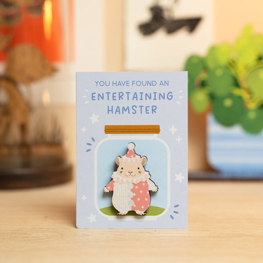ENTERTAINING HAMSTER PIN/MAGNET