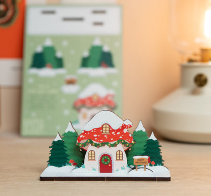 TOADSTOOL COTTAGE CHRISTMAS POP OUT CARD - PERSONALISABLE