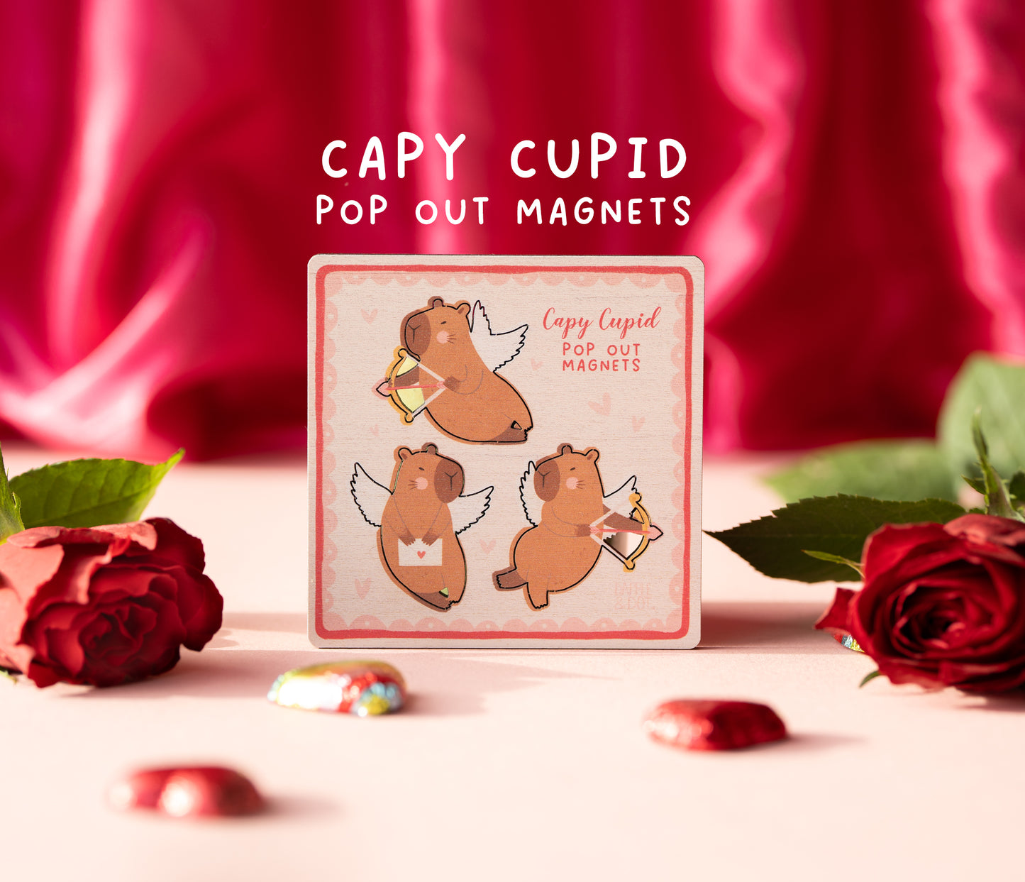 CAPYBARA CUPID VALENTINE'S MAGNETS