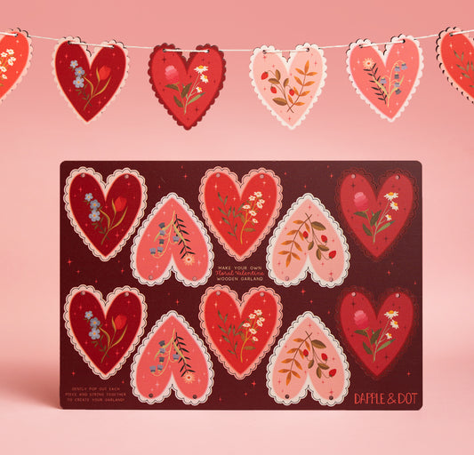 FLORAL HEARTS VALENTINES GARLAND