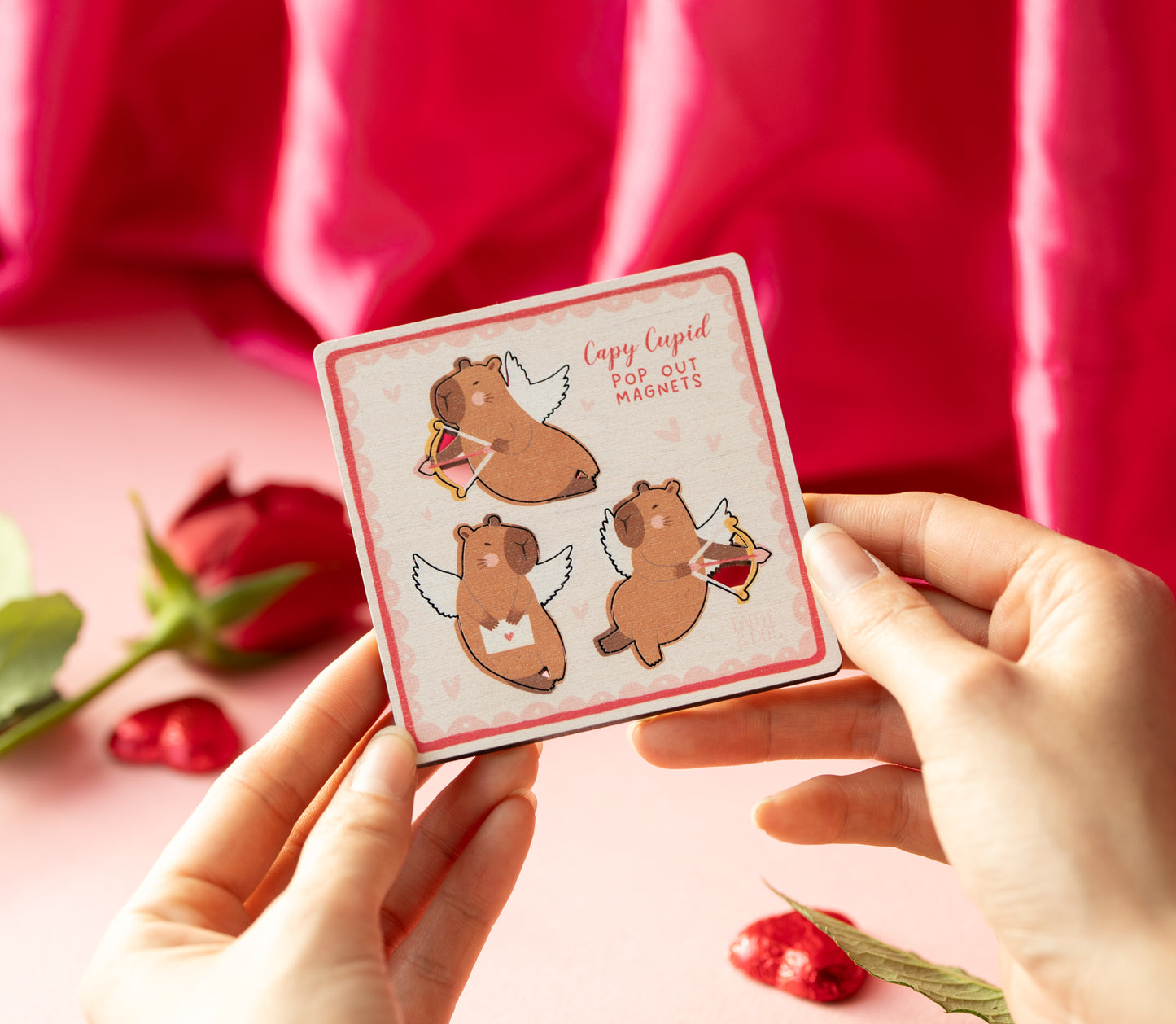 CAPYBARA CUPID VALENTINE'S MAGNETS