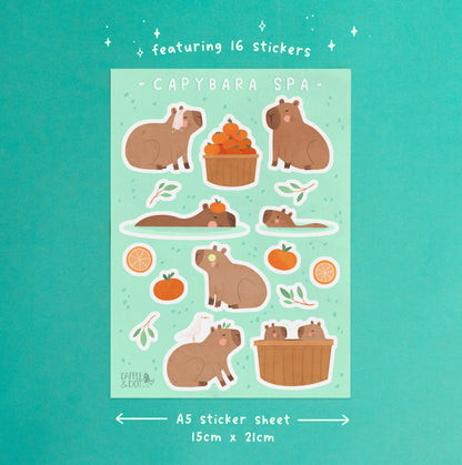 CAPYBARA SPA A5 STICKER SHEET