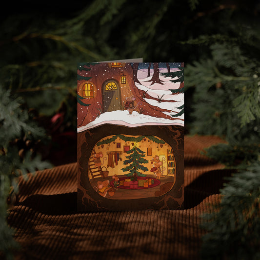 A COSY HOME UNDER THE EARTH CHRISTMAS CARD