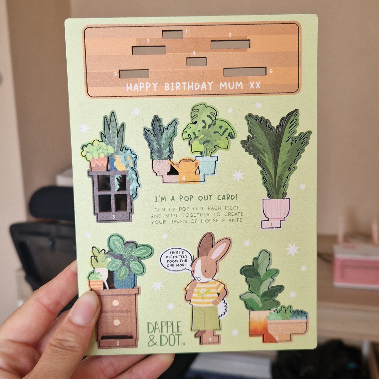 'HAPPY BIRTHDAY MUM XX' HOUSEPLANT ADDICT POP OUT CARD - SECONDS