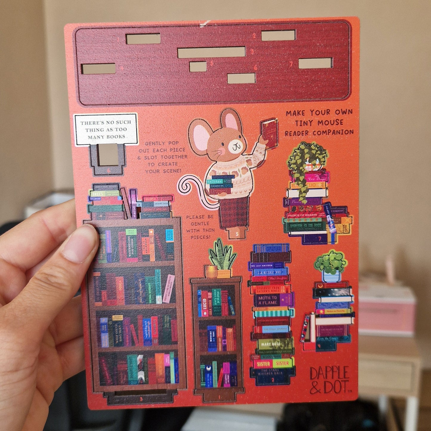 THERE'S NO SUCH THING AS TOO MANY BOOKS POP OUT CARD - SECONDS WITH SMALL SCRATCH ON BASE