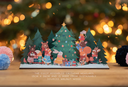 WINTER WOODLAND REUSABLE WOODEN ADVENT CALENDAR