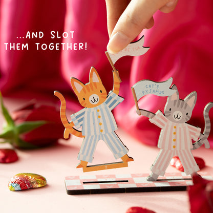 YOU'RE THE CAT'S PYJAMAS VALENTINE'S DAY POP OUT CARD - PERSONALISABLE