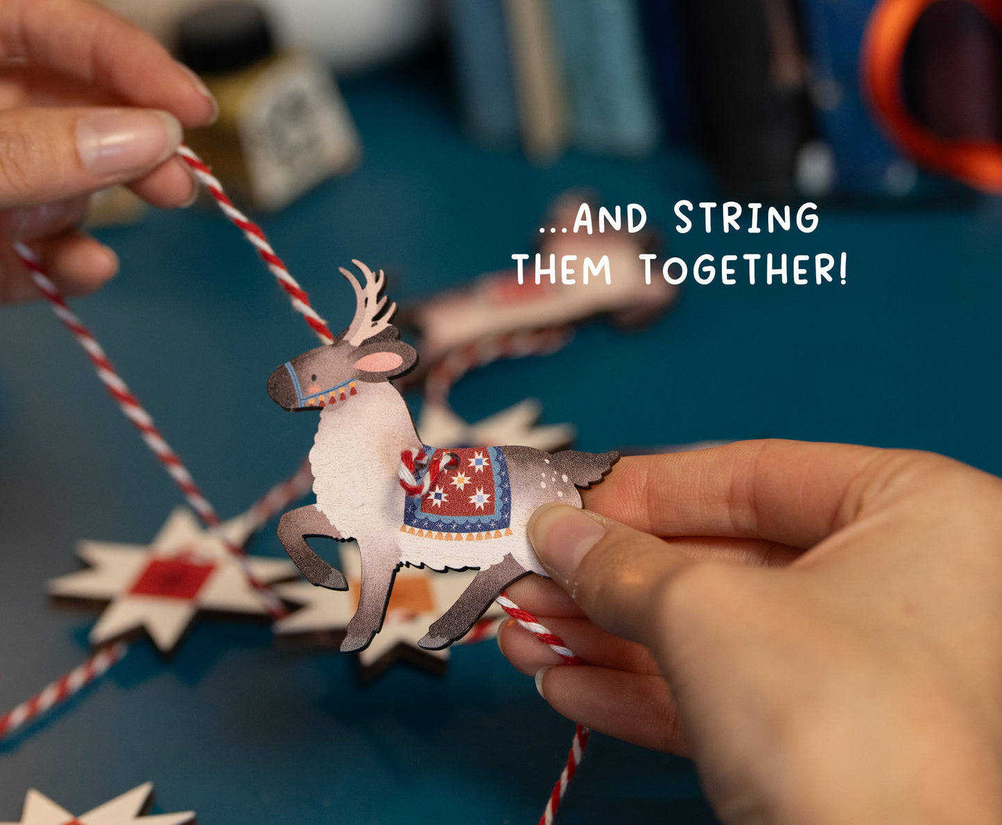 MAKE YOUR OWN REINDEER & STARS CHRISTMAS GARLAND