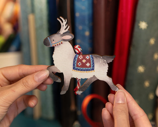 WHOLESALE - TROTTING REINDEER DECORATION - PACK OF 5