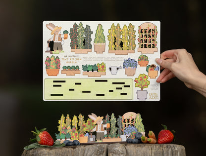 WHOLESALE - MR HOPPER'S TINY KITCHEN GARDEN WOODEN POP & BUILD SCENE - PACK OF 4