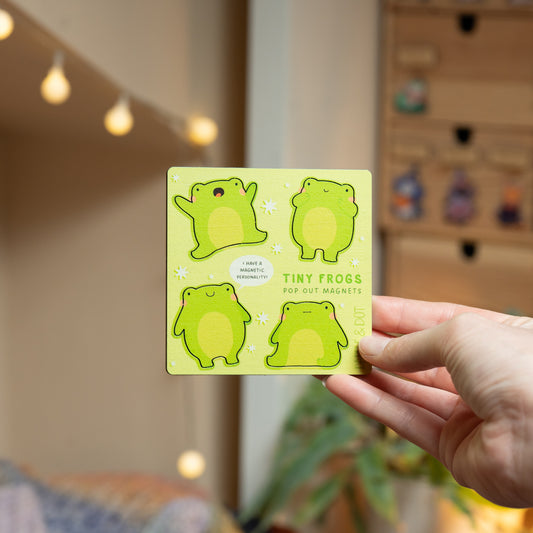 TINY FROG WOODEN POP OUT MAGNETS