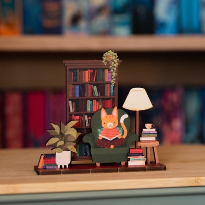 READER'S BOOK NOOK COSY HOBBIES POP OUT CARD - PERSONALISABLE