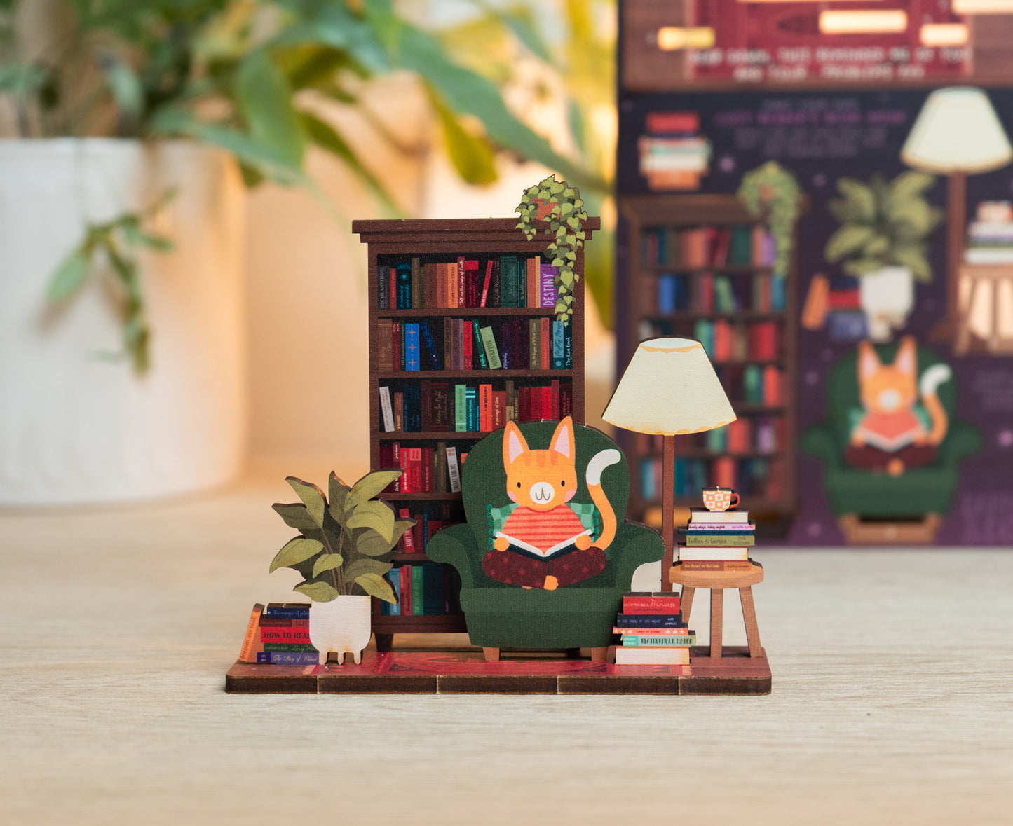 READER'S BOOK NOOK COSY HOBBIES POP OUT CARD - PERSONALISABLE